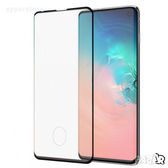Стъклен протектор за Samsung Galaxy S10 G973F FullGlue Black лепило по цялата повърност Черен FullFa, снимка 1