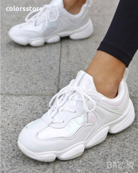 Равни маратонки - бели - k2018103, снимка 1