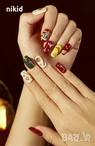 Хари Потър Harry Potter татос слайдер ваденки водни стикери за нокти маникюр, снимка 3 - Продукти за маникюр - 48158461