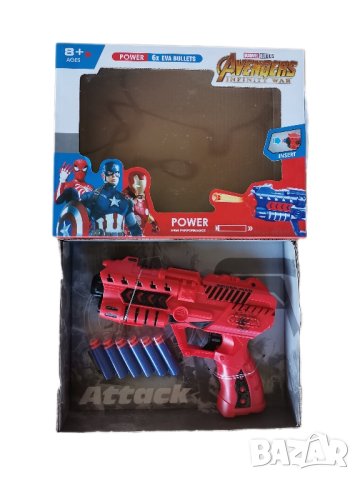 Играчка пистолет на Spiderman / Спайдърмен с 6 бр меки стрели , снимка 2 - Други - 43743550