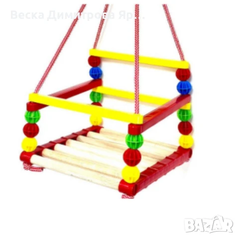 Дървена люлка – Класически модел с модерен цветен дизайн, снимка 8 - Други - 50787298