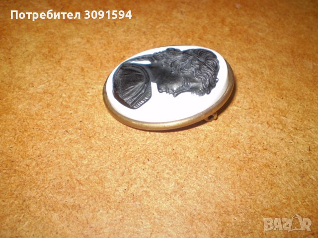 	Брошка Камея твърда черна и бяла  пластмаса, снимка 9 - Други ценни предмети - 39119854