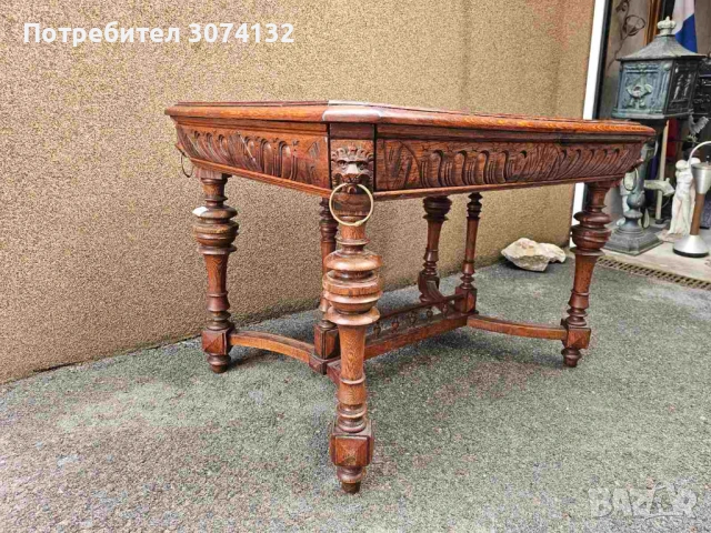 Трапезна маса с дърворезба, снимка 2 - Маси - 53432244