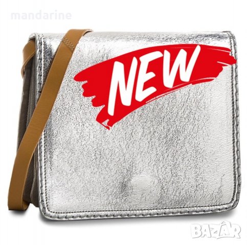 ПРОМО 🍊 CLARKS 🍊 Малка дамска чанта от ест. кожа и велур с метален ефект нова с етикети, снимка 7 - Чанти - 28336504