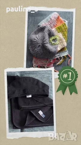 Два броя / Винтидж / Марков комплект от аксесоари - барета и шал 