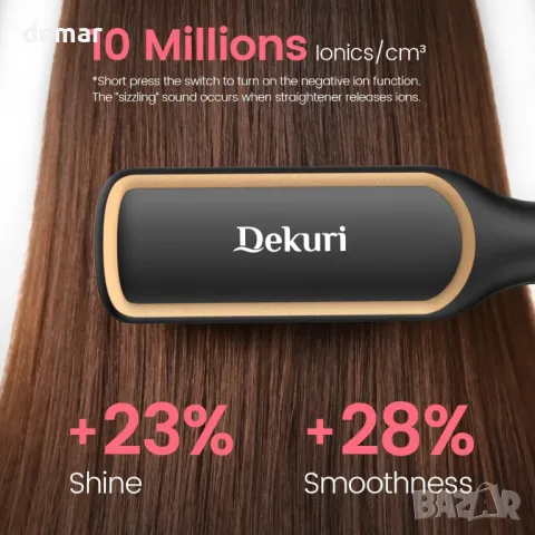 Четка за изправяне на коса, 42 мм, 10 милиона отрицателни йона, 6 температурни настройки, 130°C-230°, снимка 4 - Маши за коса - 50321608