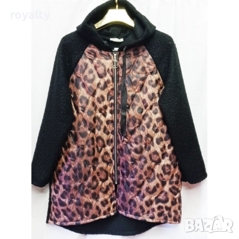 Дамско яке ЦВЕТЯ С БУКЛЕ РЪКАВ XL размер