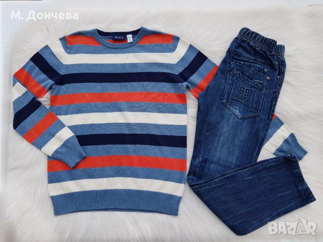 Детски дънки и пуловер 10-12 години, снимка 8 - Детски панталони и дънки - 39470506