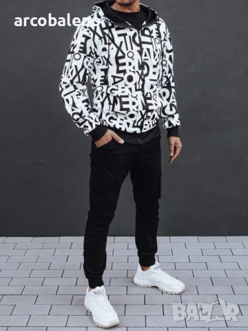 Мъжки суичър с цип и качулка , снимка 2 - Суичъри - 47596303