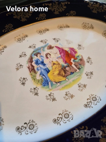 2 бр. Големи чинии от ОРИГИНАЛЕН ЧЕШКИ КОБАЛТ, снимка 6 - Чинии - 53149082