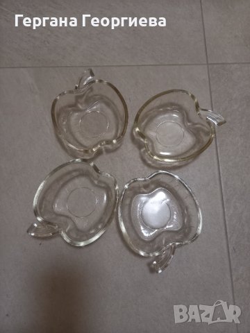 4 бр стъклени купички във формата на ябълка, снимка 3 - Други - 43061250