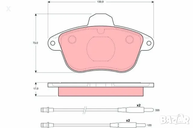 SIMER 564 Предни накладки 2.0, 2.0 16V, 2.1D, 2.1 TD, 2.5, 3.0 PEUGEOT 605 / 1989-1999 / OE 425089 /
