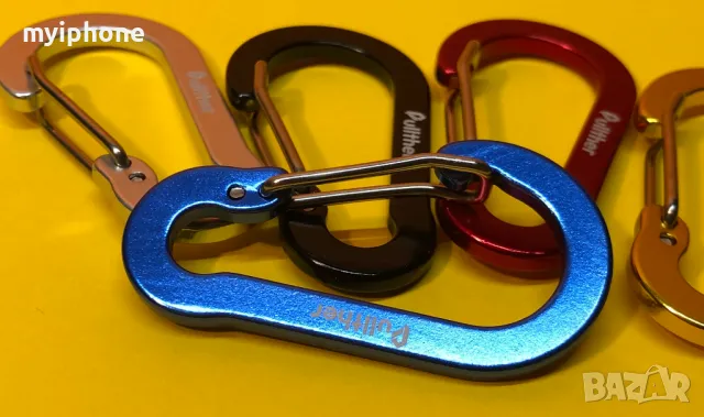 Мултифункционални алуминиеви карабинерчета за риболов и други 5 броя различни цветове 5 см.