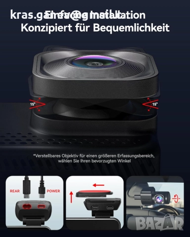 REDTIGER VC70 Dashcam, двуканална камера 4K предно и 2.5K задно видео, снимка 7 - Аксесоари и консумативи - 52181506