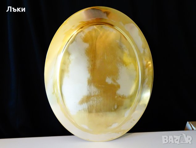 Бронзов поднос,плато,39 см.,730 гр.,маркиран. , снимка 3 - Антикварни и старинни предмети - 28237077