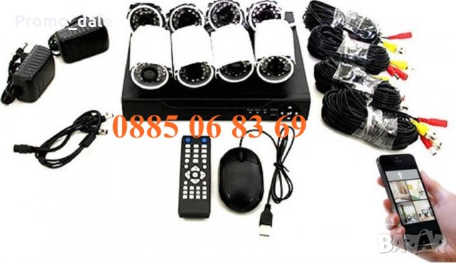 Пълен пакет SONY + Dvr CCTV Комплект за видеонаблюдение 8 камери, снимка 3 - Комплекти за видеонаблюдение - 35114913