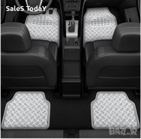 Гумени стелки, универсални, сив алуминиев ефект 