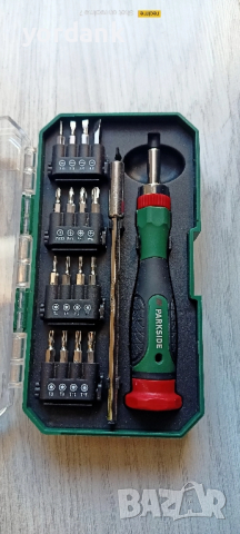 Parkside комплект тресчотка с битове 18 части в кутия, снимка 2 - Други инструменти - 52542846