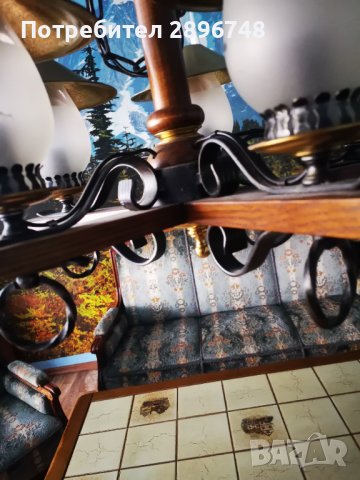 Два полилеия от ковано желязо и мед , снимка 3 - Полилеи - 43899820