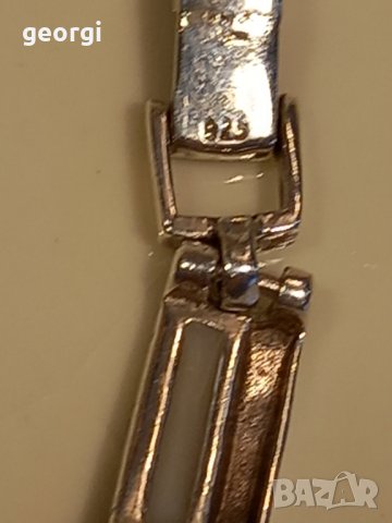 сребърна гривна със седеф , снимка 4 - Гривни - 44016120