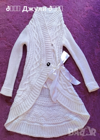 Плетено палто от ангора и сребърна лисица, снимка 7 - Палта, манта - 51679807