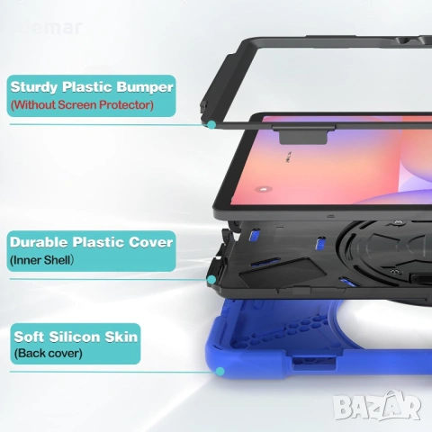 ProCase здрав калъф за Galaxy Tab S10 Lite 2025/S10 FE/S9 FE/S9/S8/S7 11", син, снимка 6 - Таблети - 53606948