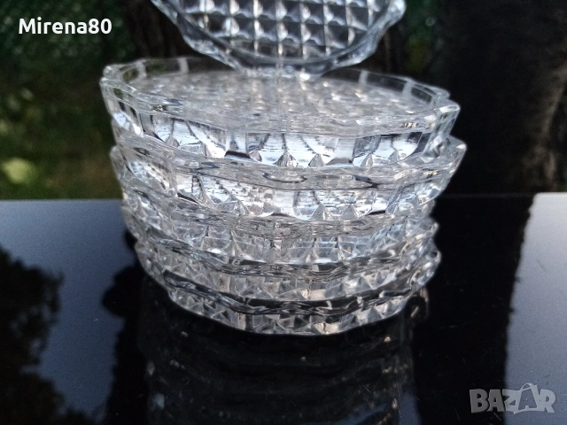 Кристални чинийки/подложки - 6 бр., снимка 2 - Чинии - 52268637