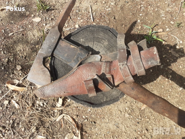 Стара немска окопна кирко-брадва ВСВ, снимка 3 - Антикварни и старинни предмети - 53294773