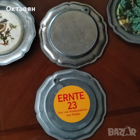 Калаени  чинийки за стена ,подложки за чаши, снимка 3 - Антикварни и старинни предмети - 53175569