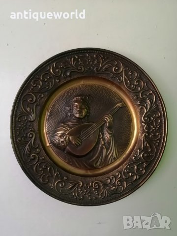 Старо Медно Пано , Картина Музикантка, снимка 5 - Антикварни и старинни предмети - 33665882