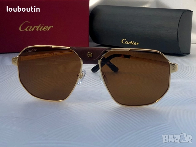 Cartier Мъжки слънчеви очила с кожа 3 цвята, снимка 12 - Слънчеви и диоптрични очила - 51749710