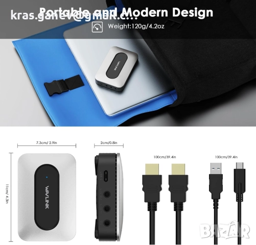 WAVLINK 4K60Hz HDMI видео карта за заснемане с аудио миксер, снимка 8 - Видеокарти - 52190292