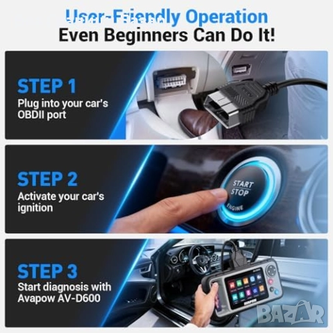 Нов OBD2 четец с ресет на масло, ABS, SRS и акумулатор AVAPOW AV-D600, снимка 6 - Друга електроника - 52508080