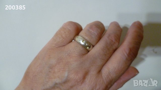 Сребърна халка с бели циркончета, снимка 4 - Пръстени - 38797091