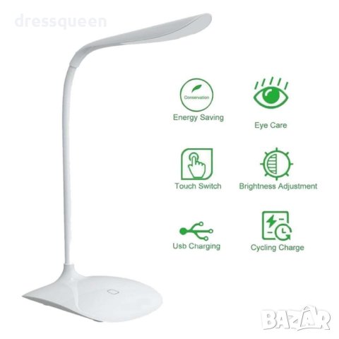 3347 Безжична настолна USB LED лампа с 3 степени на осветяване, снимка 7 - Настолни лампи - 43949613