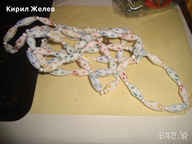 РЕТРО ВИНТИДЖ ГЕРДАН КОЛИЕ РИСУВАН ПОРЦЕЛАН 6404, снимка 3 - Колиета, медальони, синджири - 33405861