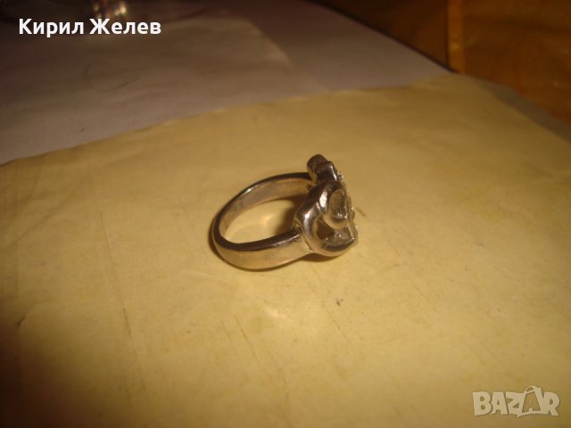 КРАСИВ ФЛОРАЛЕН СРЕБРИСТ КРИСТАЛЕН МОДЕН АРТ ПРЪСТЕН 9105, снимка 6 - Пръстени - 37442754