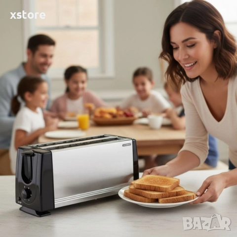 Тостер за 4 филии Termomax TX401S, 1200W, метален, снимка 3 - Тостери - 52688004