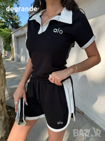 Памучен комплект Alo в два цвята Черно и Бяло, снимка 4 - Комплекти - 50787750