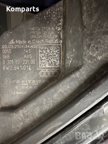 Оригинален ляв фар Ауди Audi A4 S4 B9 8W 2021 Фейслифт Facelift Full LED 8W0941011, снимка 2 - Части - 40339267