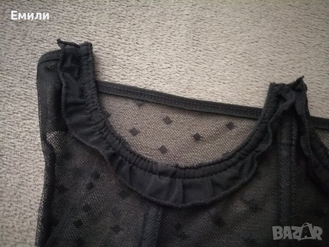 Колан корсет под бюста с мрежеста материя на точки и волани р-р S, M, L, снимка 10 - Корсети, бюстиета, топове - 43158717