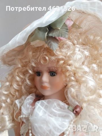 Винтидж френска порцеланова кукла от 80-те години, викториански стил, снимка 6 - Декорация за дома - 52043355