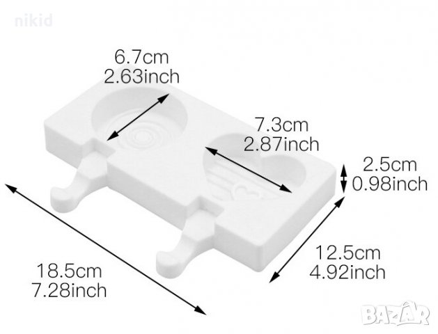  сърце близалка ескимо сладолед Popsicle Попсикъл силиконова форма молд калъп за направа десерти, снимка 3 - Форми - 32365971