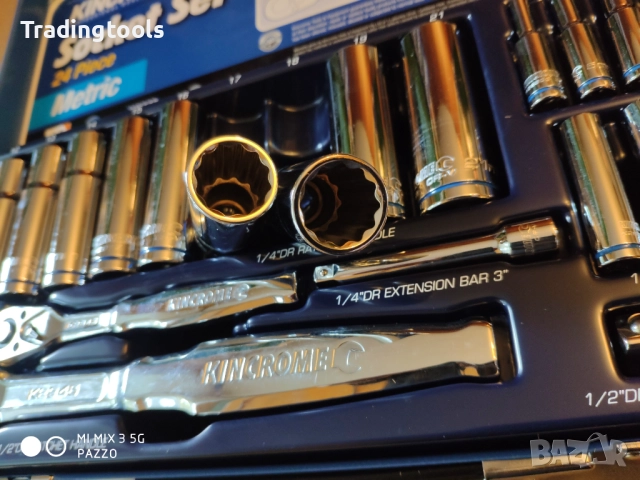 KINCROME гедоре /гидория 1/4 , 1/2 24части качествени вложки камъни комплект метална кутия, снимка 11 - Гедорета - 52856110