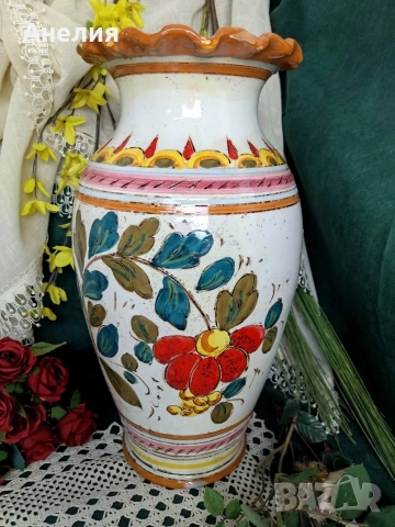 Ваза от Италия ръчно рисувана , снимка 2 - Вази - 52642734