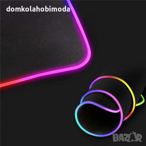 Подложка за клавиатура RGB LED, 7 цвята, 4 програми.80х30х0.3 cm, Кабел около185 см, снимка 4 - Клавиатури и мишки - 36557934