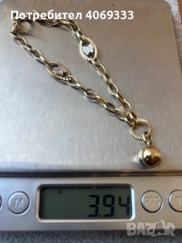 Чисто нава златна гривна от 14 к злато, снимка 3 - Гривни - 52930035