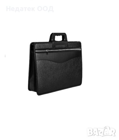 Пластмасова чанта за документи, за обучение, черна, 39x32см