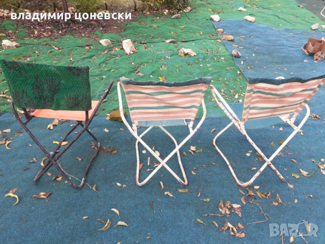 Стари сгъваеми столове,сгъваем стол,шезлонг, снимка 3 - Градински мебели, декорация  - 52490193