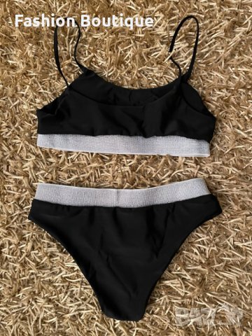 ПОСЛЕДНИ! Бял черен блестящ бански талия, снимка 6 - Бански костюми - 31751404